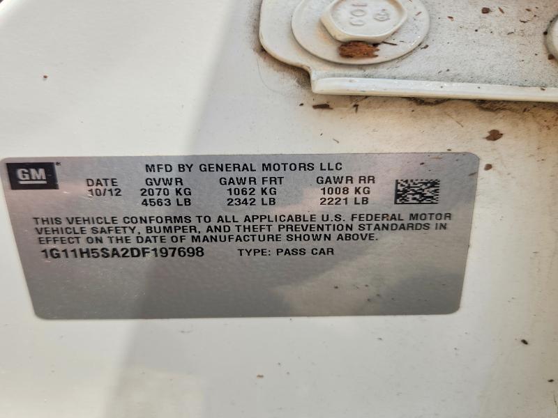 Aukcja sprzedaży 2013 Chevrolet Malibu, vin: 1G11H5SA2DF197698, numer aukcji: 58931226