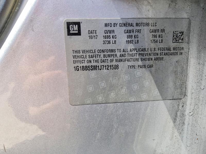 Aukcja sprzedaży 2018 Chevrolet Cruze, vin: 1G1BB5SM1J7121508, numer aukcji: 57600196