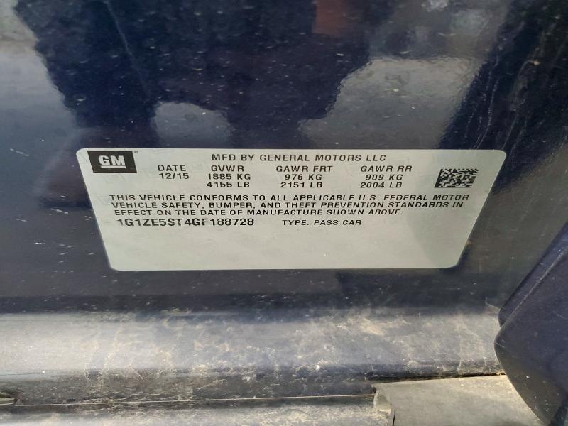59133976 :رقم المزاد ، 1G1ZE5ST4GF188728 vin ، 2016 Chevrolet Malibu مزاد بيع
