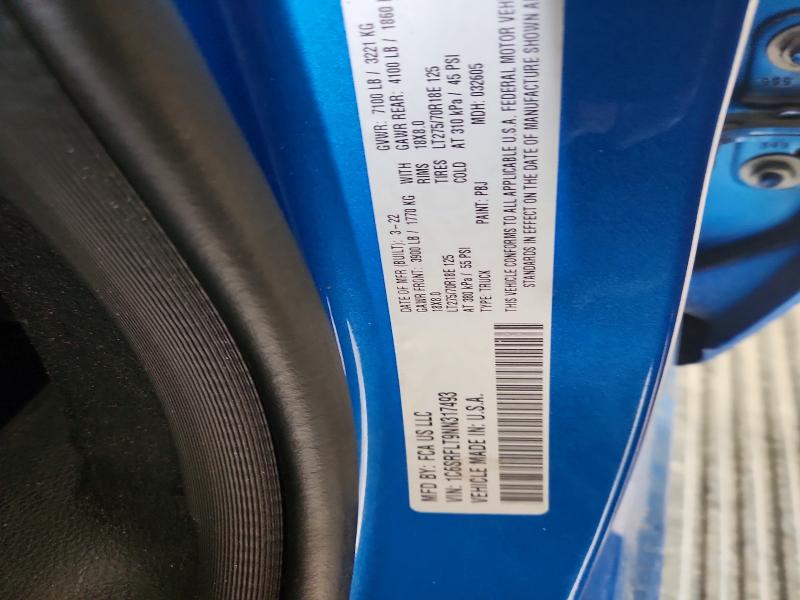 Auction sale of the 2022 Ram 1500, vin: 1C6SRFLT9NN317493, lot number: 59118866