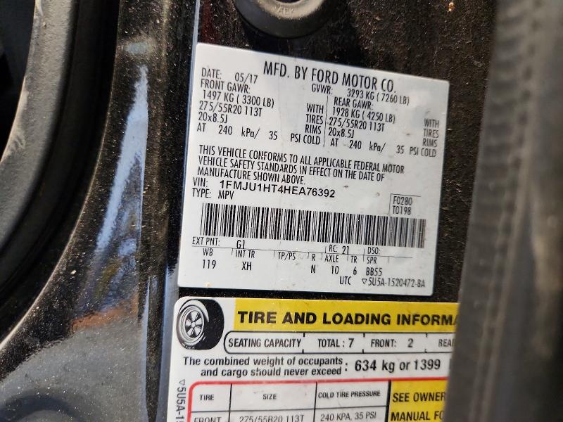2017 Ford Expedition მანქანა იყიდება აუქციონზე, vin: 1FMJU1HT4HEA76392, აუქციონის ნომერი: 53467496