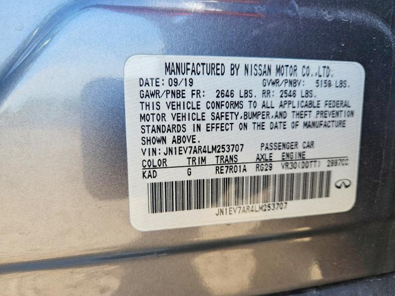 Продажа на аукционе авто 2020 Infiniti Q50, vin: JN1EV7AR4LM253707, номер лота: 56125006