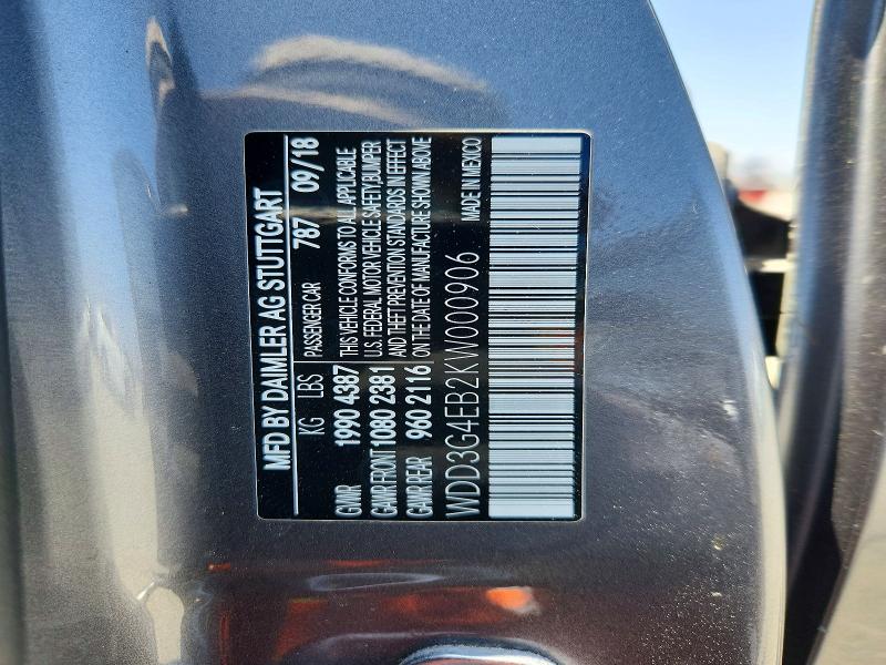 Продаж на аукціоні авто 2019 Mercedes-benz A, vin: WDD3G4EB2KW000906, номер лоту: 55516316