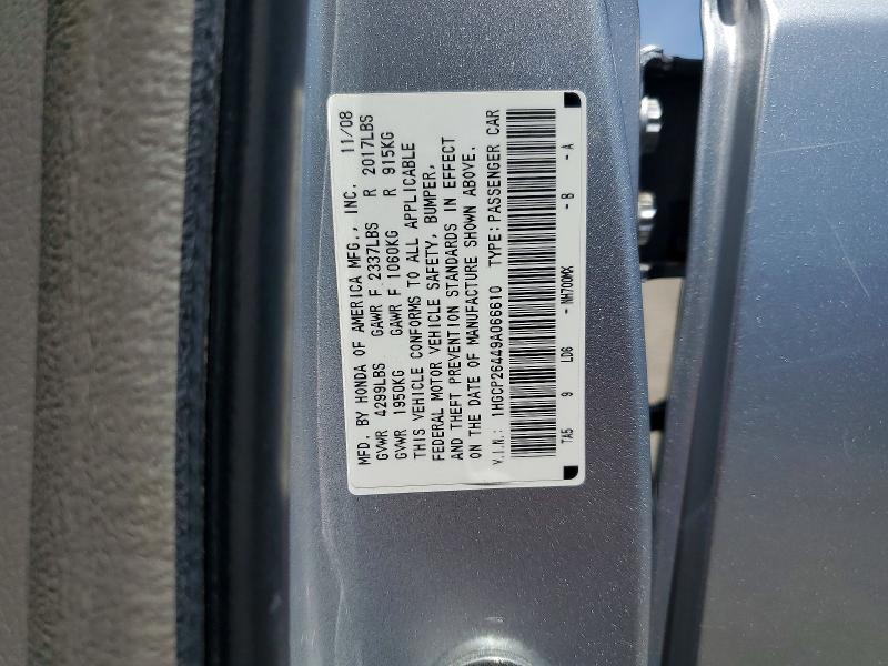 Aukcja sprzedaży 2009 Honda Accord, vin: 1HGCP26449A066610, numer aukcji: 54806896