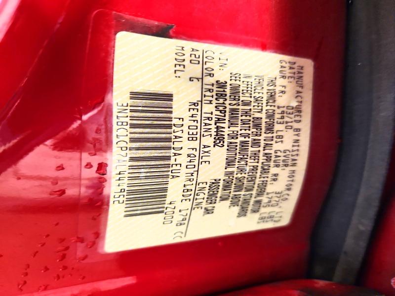 2010 Nissan Versa მანქანა იყიდება აუქციონზე, vin: 3N1BC1CP7AL444952, აუქციონის ნომერი: 55705326