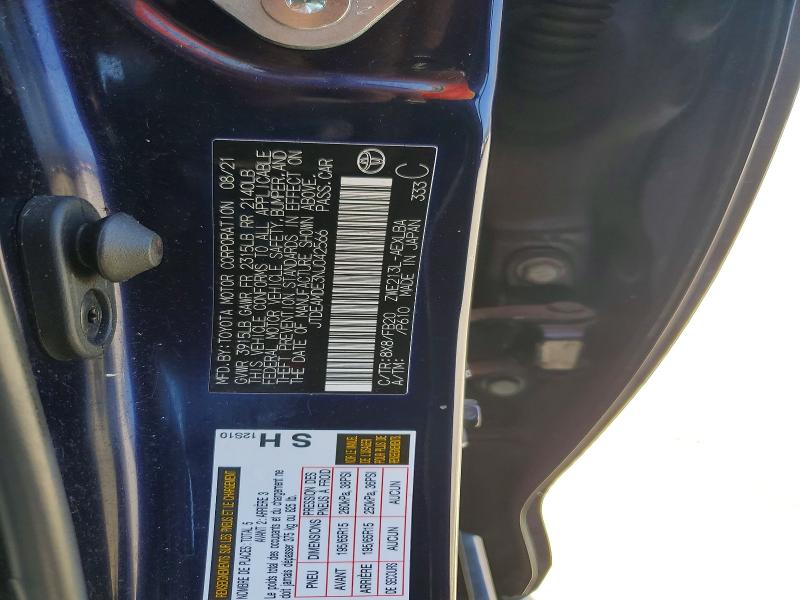 56440076 :رقم المزاد ، JTDEAMDE3NJ042566 vin ، 2022 Toyota Corolla مزاد بيع