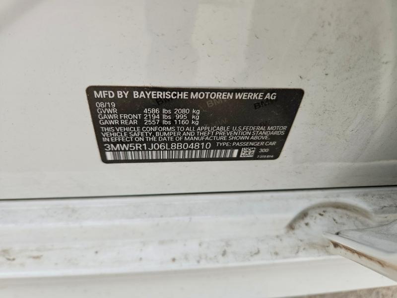 Продаж на аукціоні авто 2020 Bmw 330i, vin: 3MW5R1J06L8B04810, номер лоту: 55706656