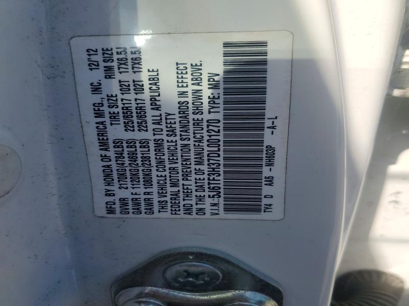 55755106 :رقم المزاد ، 5J6TF3H37DL001270 vin ، 2013 Honda Crosstour مزاد بيع