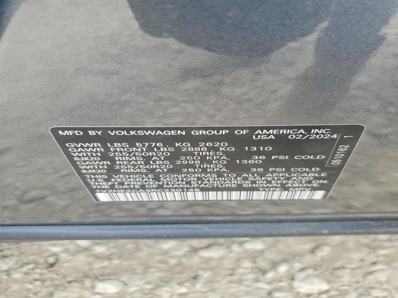 2024 Volkswagen Atlas Cross Sport მანქანა იყიდება აუქციონზე, vin: 1V2HE2CA3RC230145, აუქციონის ნომერი: 58632186