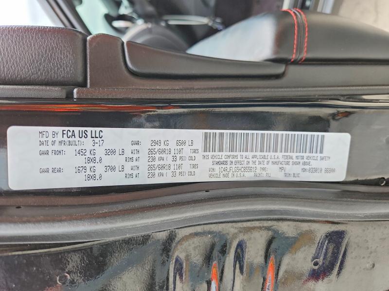 Продаж на аукціоні авто 2017 Jeep Grand Cherokee, vin: 1C4RJFLG5HC855612, номер лоту: 56128566