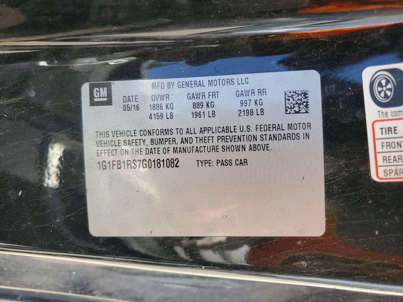 Продаж на аукціоні авто 2016 Chevrolet Camaro, vin: 1G1FB1RS7G0181082, номер лоту: 56900076