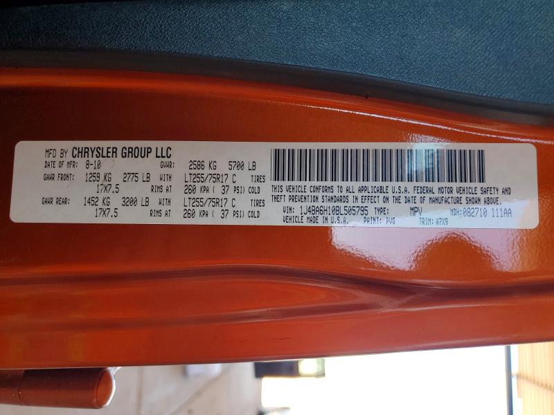 2011 Jeep Wrangler Unlimited მანქანა იყიდება აუქციონზე, vin: 1J4BA6H10BL505795, აუქციონის ნომერი: 58047076
