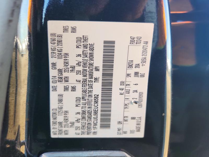 Продаж на аукціоні авто 2014 Ford Escape, vin: 1FMCU0J98EUC98582, номер лоту: 57857246