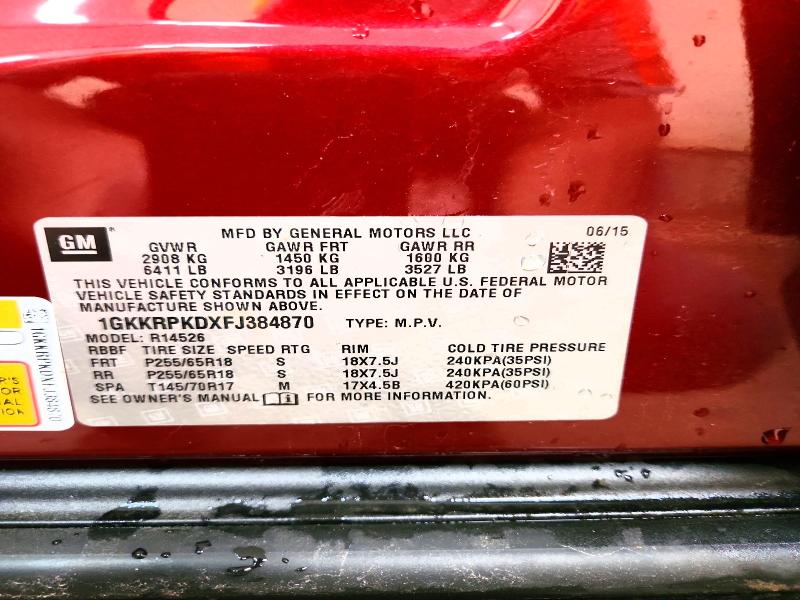 Продаж на аукціоні авто 2015 Gmc Acadia, vin: 1GKKRPKDXFJ384870, номер лоту: 56991966
