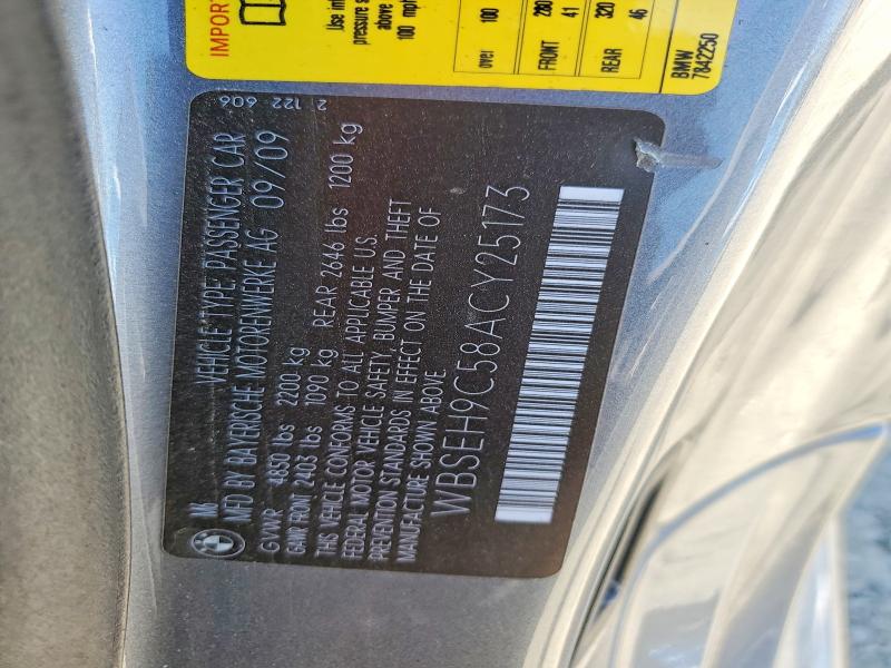 57022576 :رقم المزاد ، WBSEH9C58ACY25173 vin ، 2010 Bmw M6 مزاد بيع
