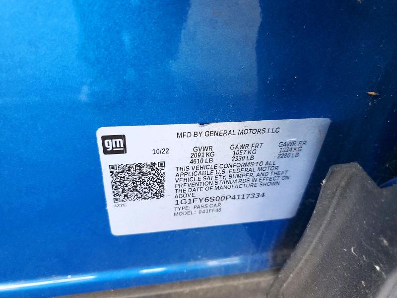 55759076 :رقم المزاد ، 1G1FY6S00P4117334 vin ، 2023 Chevrolet Bolt Euv مزاد بيع