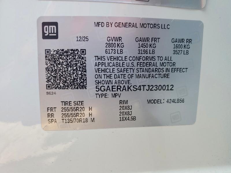 Продаж на аукціоні авто 2026 Buick Enclave, vin: 5GAERAKS4TJ230012, номер лоту: 56150756