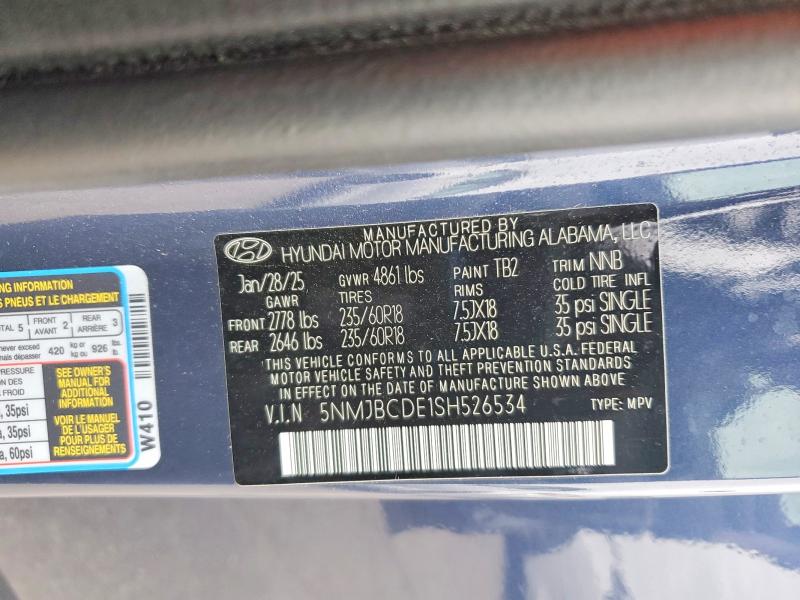 2025 Hyundai Tucson მანქანა იყიდება აუქციონზე, vin: 5NMJBCDE1SH526534, აუქციონის ნომერი: 57379276