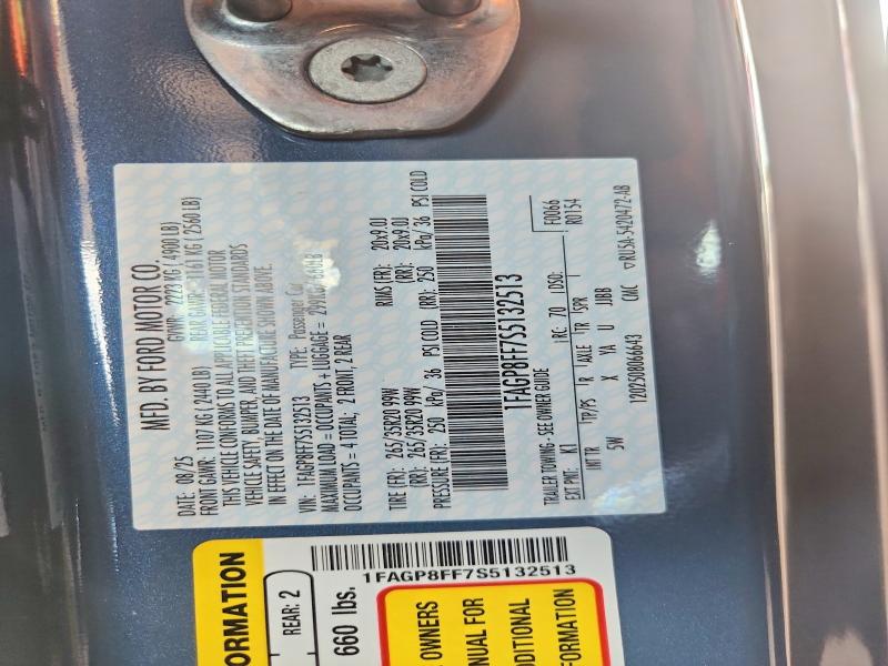 Продажа на аукционе авто 2025 Ford Mustang, vin: 1FAGP8FF7S5132513, номер лота: 57022766