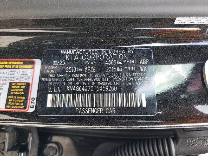 Aukcja sprzedaży 2026 Kia K5, vin: KNAG64J70T5459260, numer aukcji: 56809256
