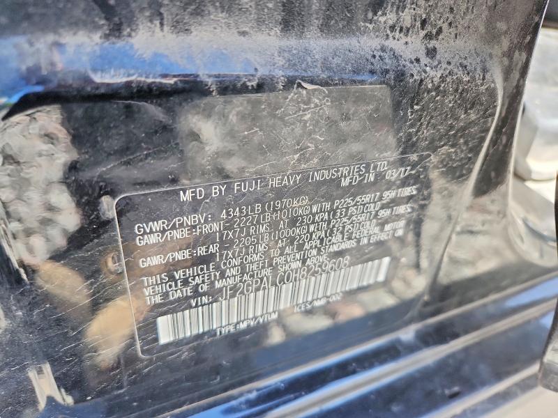 Aukcja sprzedaży 2017 Subaru Crosstrek, vin: JF2GPALC0H8259608, numer aukcji: 55530826