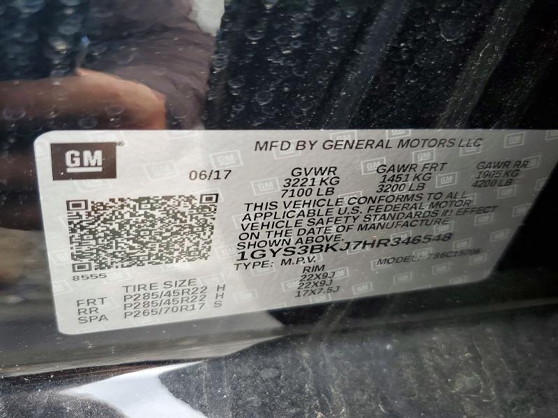 Продажа на аукционе авто 2017 Cadillac Escalade, vin: 1GYS3BKJ7HR346548, номер лота: 57619596