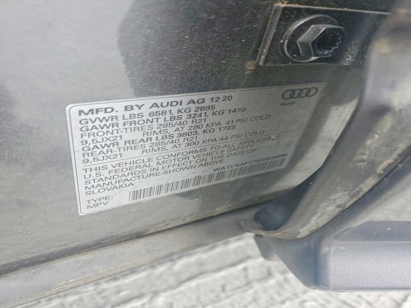 58371916 :رقم المزاد ، WA1VXAF77MD026986 vin ، 2021 Audi Q7 مزاد بيع
