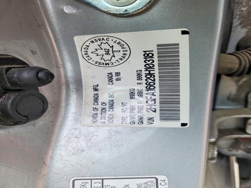 2009 Honda Civic მანქანა იყიდება აუქციონზე, vin: 2HGFA16629H103181, აუქციონის ნომერი: 57746086
