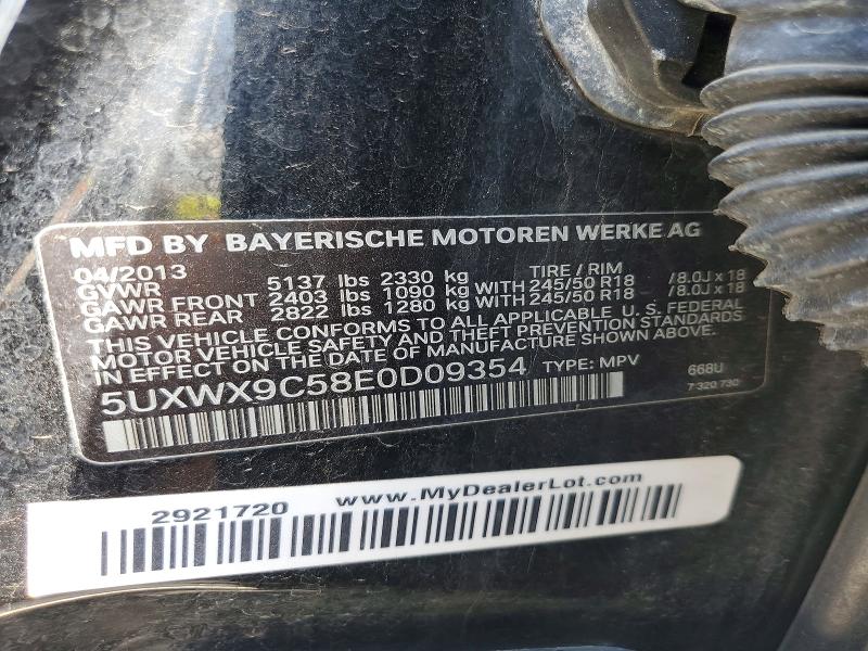 Aukcja sprzedaży 2014 Bmw X3, vin: 5UXWX9C58E0D09354, numer aukcji: 55413896