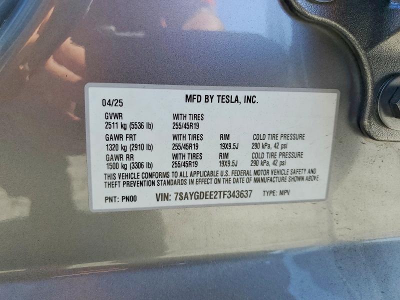 56541636 :رقم المزاد ، 7SAYGDEE2TF343637 vin ، 2026 Tesla Model Y مزاد بيع