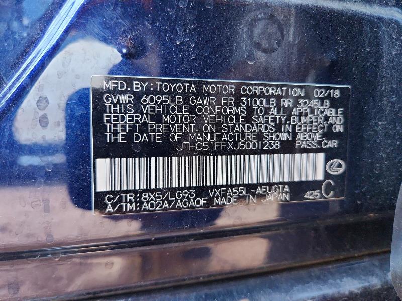 Продажа на аукционе авто 2018 Lexus Ls 500, vin: JTHC51FFXJ5001238, номер лота: 53965886
