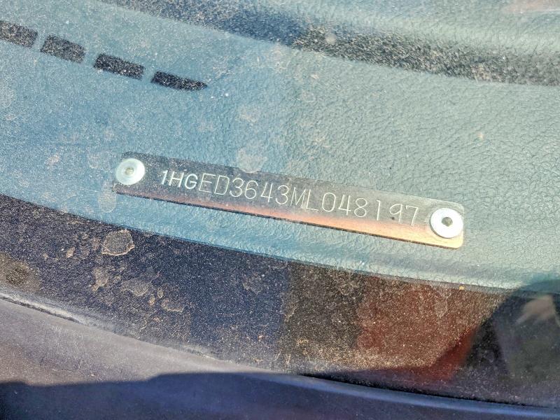 1991 Honda Civic მანქანა იყიდება აუქციონზე, vin: 1HGED3643ML048197, აუქციონის ნომერი: 55585476