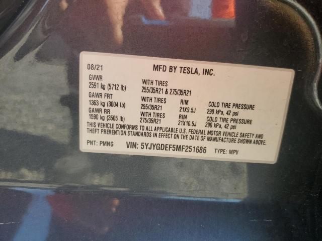 Aukcja sprzedaży 2021 Tesla Model Y, vin: 5YJYGDEF5MF251686, numer aukcji: 57130066