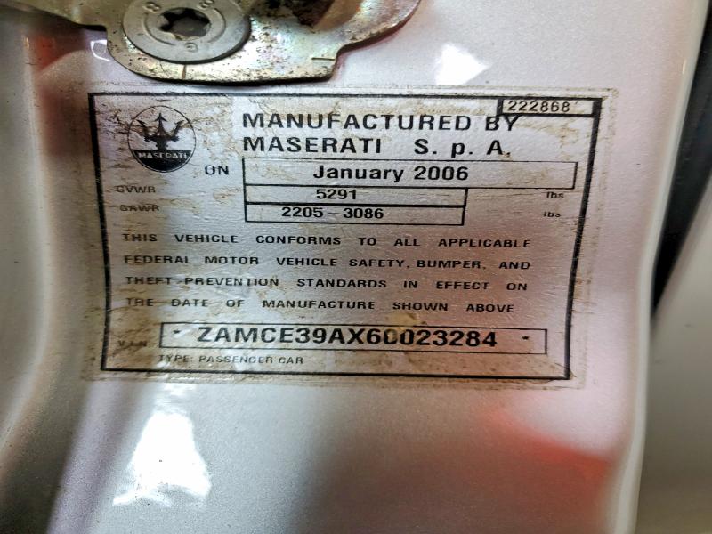 Aukcja sprzedaży 2006 Maserati Quattroporte, vin: ZAMCE39AX60023284, numer aukcji: 79134975