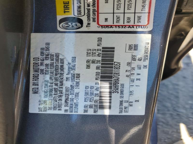 Продаж на аукціоні авто 2012 Ford Fusion, vin: 3FAHP0HA7CR118357, номер лоту: 58635396