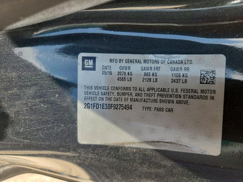 Продажа на аукционе авто 2015 Chevrolet Camaro, vin: 2G1FD1E30F9275494, номер лота: 59165006
