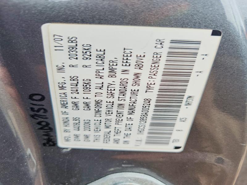 Aukcja sprzedaży 2008 Honda Accord, vin: 1HGCS12858A005248, numer aukcji: 55550266