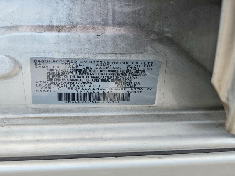Aukcja sprzedaży 2016 Nissan Versa Note, vin: 3N1CE2CP5GL378916, numer aukcji: 55632376