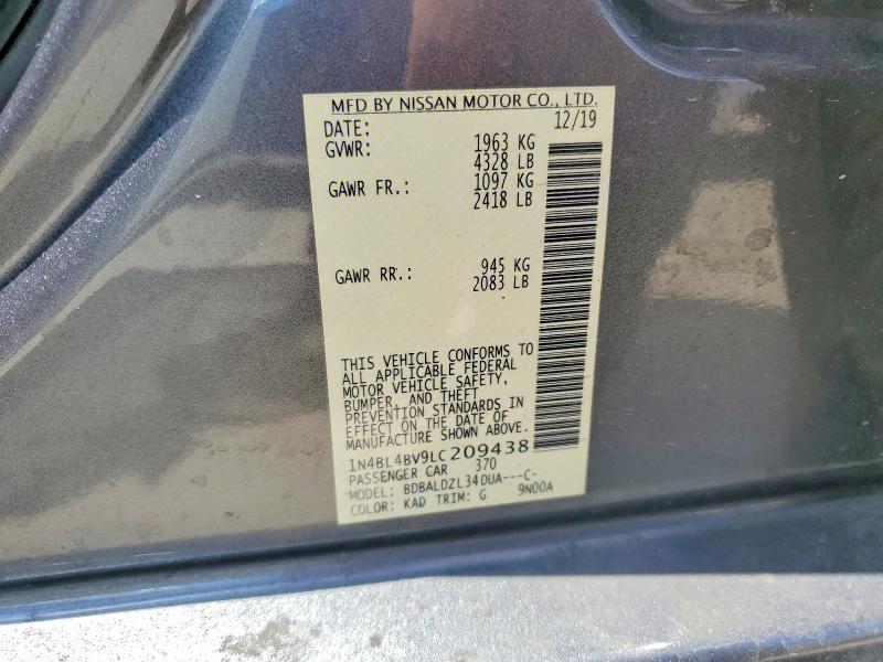 Продажа на аукционе авто 2020 Nissan Altima, vin: 1N4BL4BV9LC209438, номер лота: 57006076