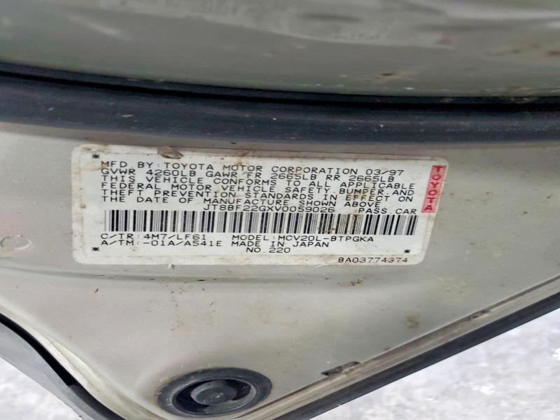 Aukcja sprzedaży 1997 Lexus Es, vin: JT8BF22GXV0059026, numer aukcji: 57296336