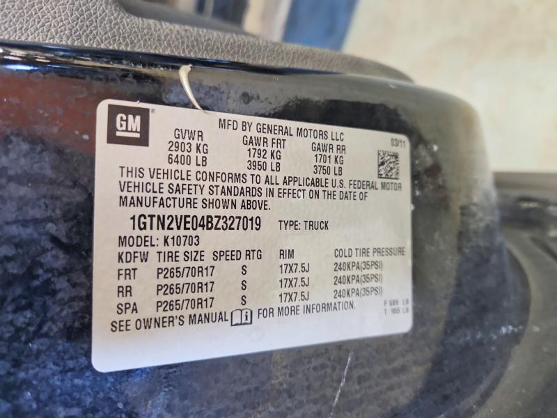 2011 Gmc Sierra მანქანა იყიდება აუქციონზე, vin: 1GTN2VE04BZ327019, აუქციონის ნომერი: 57468326