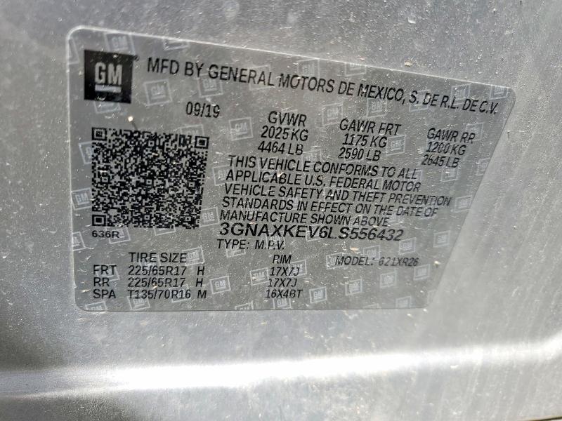 Продажа на аукционе авто 2020 Chevrolet Equinox, vin: 3GNAXKEV6LS556432, номер лота: 57346026