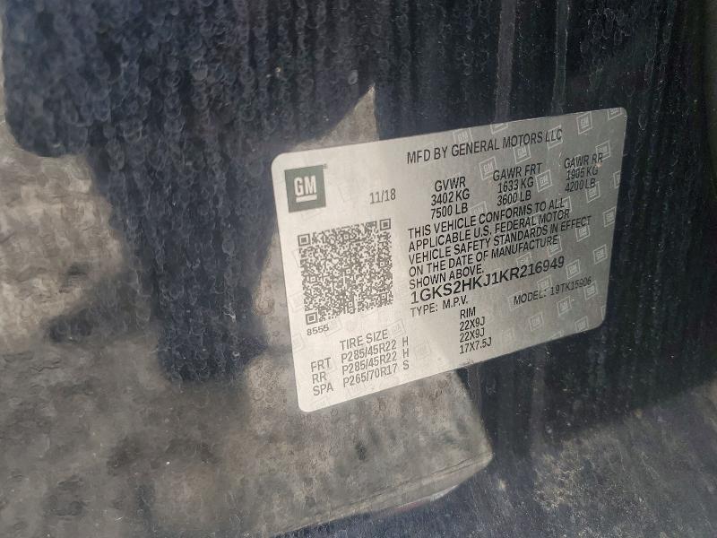 57498366 :رقم المزاد ، 1GKS2HKJ1KR216949 vin ، 2019 Gmc Yukon Xl مزاد بيع