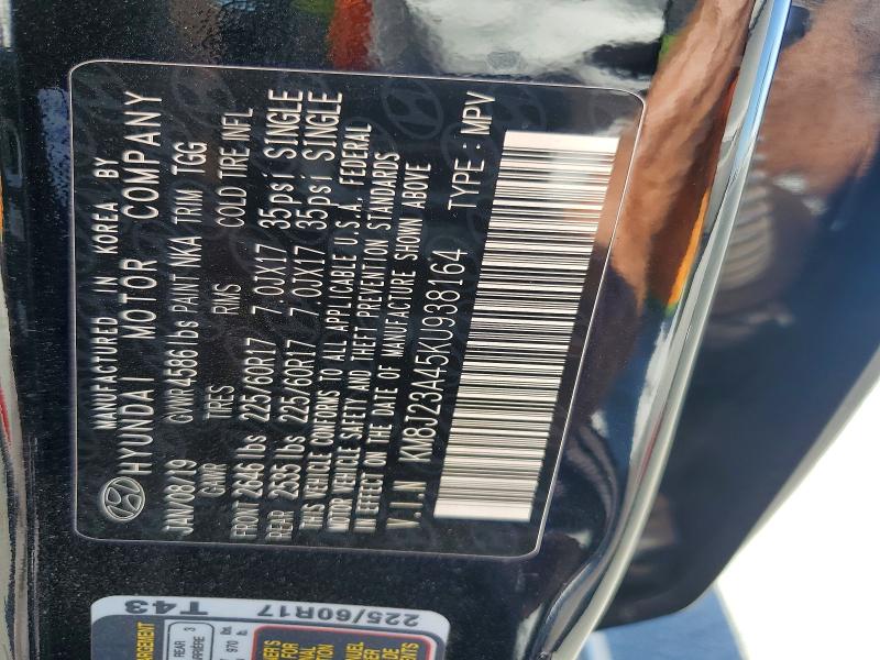 58464676 :رقم المزاد ، KM8J23A45KU938164 vin ، 2019 Hyundai Tucson مزاد بيع