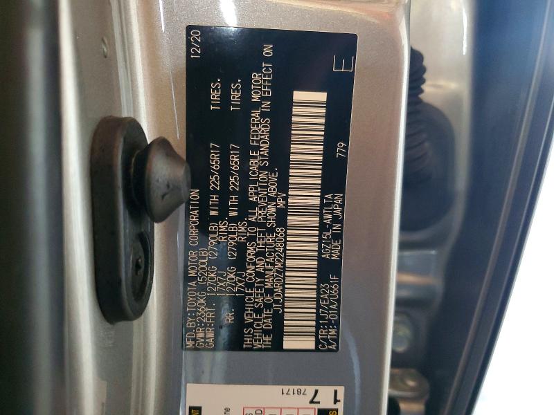 Aukcja sprzedaży 2021 Lexus Nx 300, vin: JTJDARDZ7M2248068, numer aukcji: 56780076