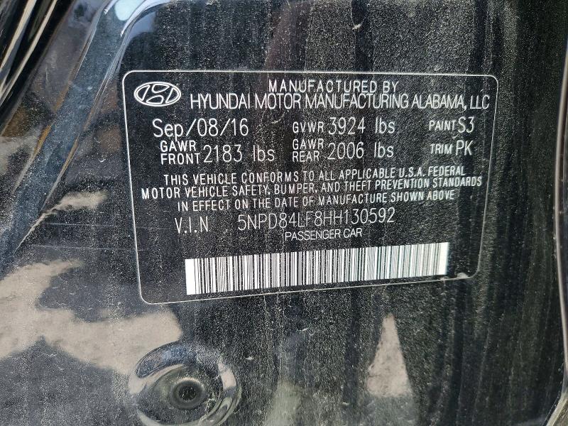 2017 Hyundai Elantra მანქანა იყიდება აუქციონზე, vin: 5NPD84LF8HH130592, აუქციონის ნომერი: 56321236