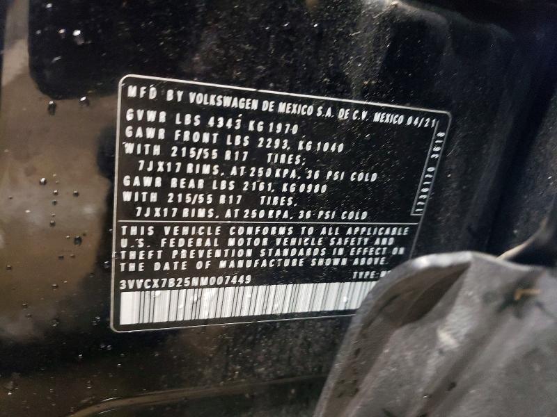 Aukcja sprzedaży 2022 Volkswagen Taos, vin: 3VVCX7B25NM007449, numer aukcji: 57264456