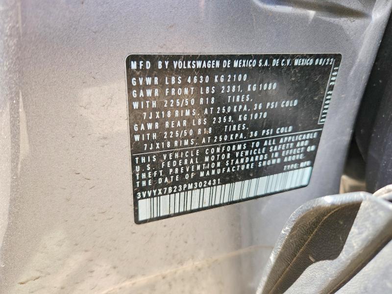 Aukcja sprzedaży 2023 Volkswagen Taos, vin: 3VVYX7B23PM302431, numer aukcji: 58105986