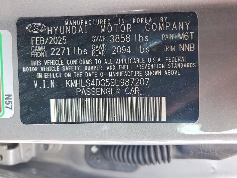 Продажа на аукционе авто 2025 Hyundai Elantra, vin: KMHLS4DG5SU987207, номер лота: 55915106