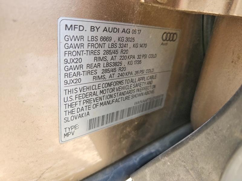 Продажа на аукционе авто 2018 Audi Q7, vin: WA1VAAF72JD000079, номер лота: 55599156